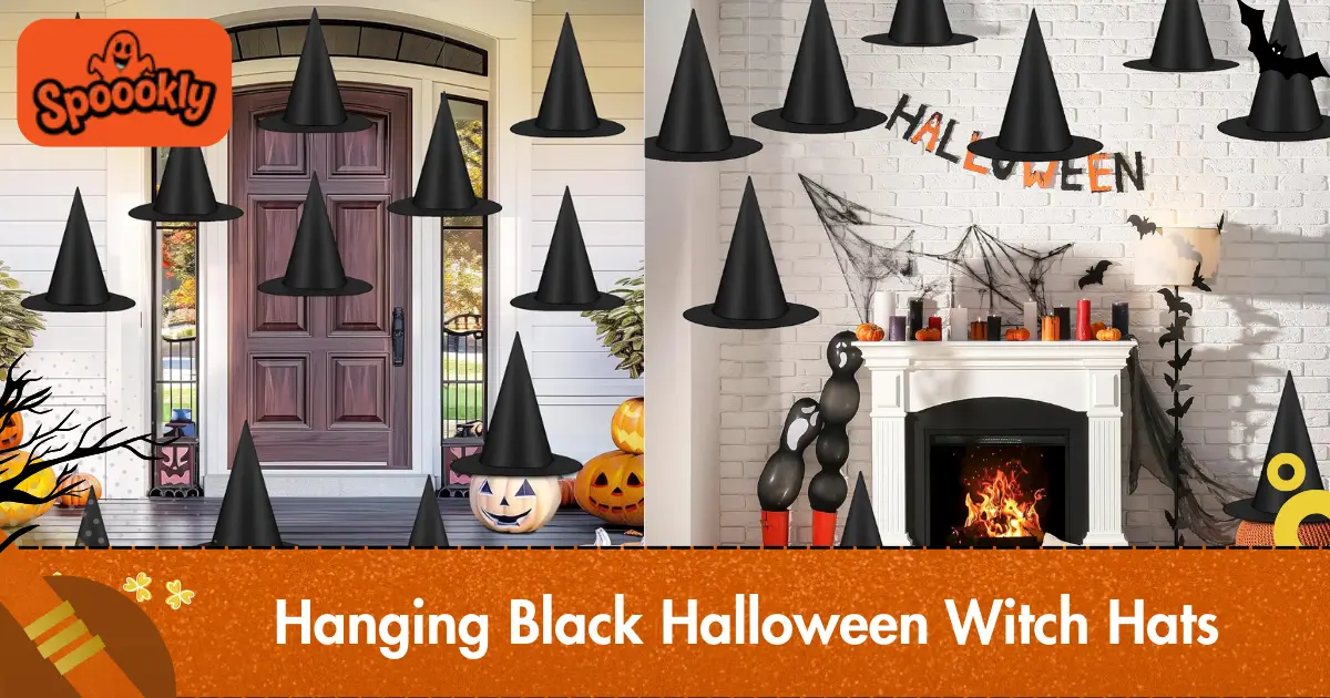Hanging Black Halloween Witch Hats